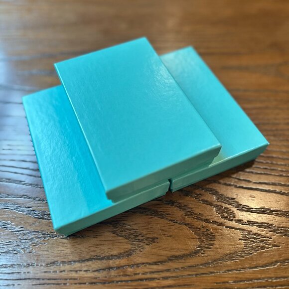 10 pack set Aqua Blue Jewelry Gift Boxes including Fiber Fill, 5.5x3.5x1" - Picture 1 of 7
